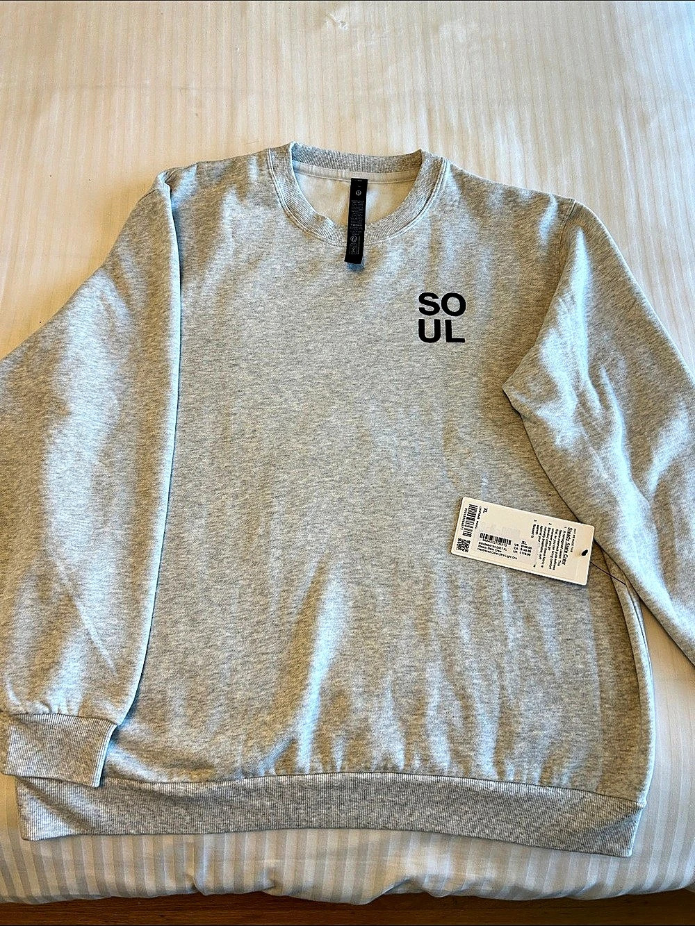 Lululemon Steady State SOUL Gray Sweatshirt, XL,  NWT